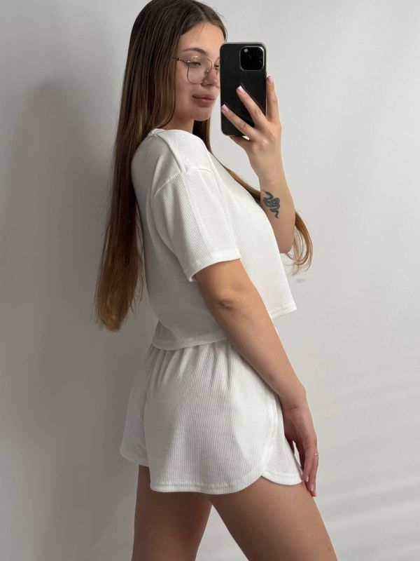 Жіночий домашній костюм 168-24 молочний