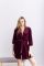 Велюровий халат жіночий з поясом 008-21-2 бордо