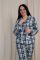 Піжама жіноча (сорочка і штани) котон у клітчастий принт  030-08-11