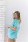 Велюрова піжама футболка та шорти 006-21 м'ятна