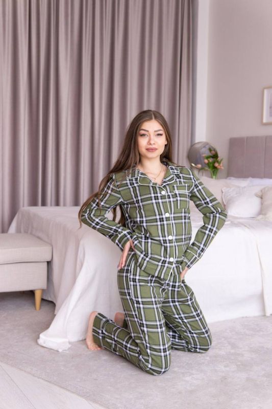 Піжама жіноча (сорочка і штани) котон 030-13-11