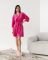 Велюровий халат жіночий з поясом 008-21 малина