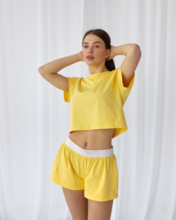 Костюм для дому жіночий котоновий 056-21 жовтий