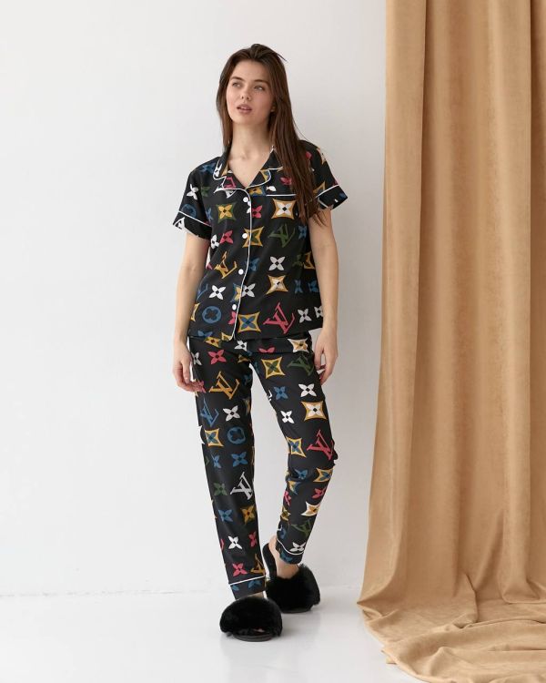 Домашній костюм-двійка 104-23 із софту чорний