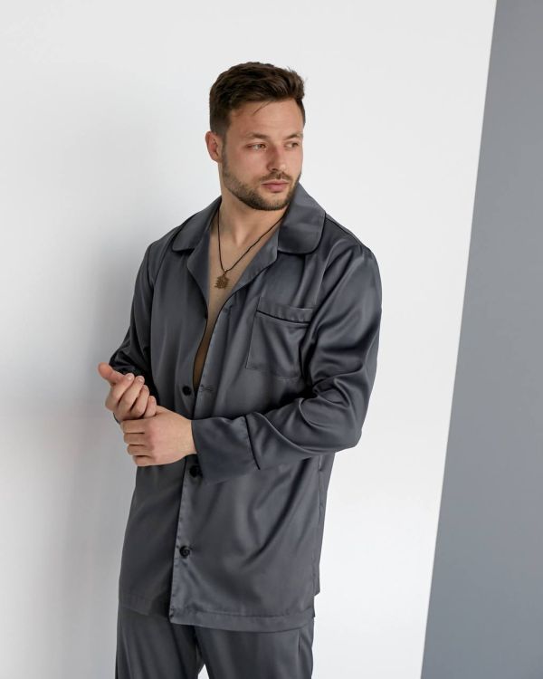 Чоловіча шовкова піжама 080-221 графіт