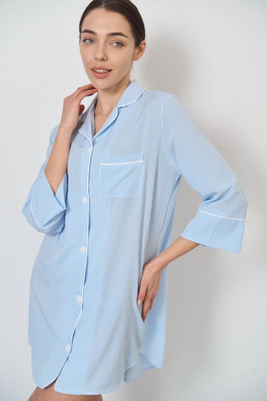 Софтова подовжена сорочка 059-21 блакитна