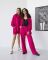 Стильний жіночий костюм-трійка з жатки 085-22 малина