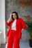 Лляний жіночий костюм 127-23 червоний
