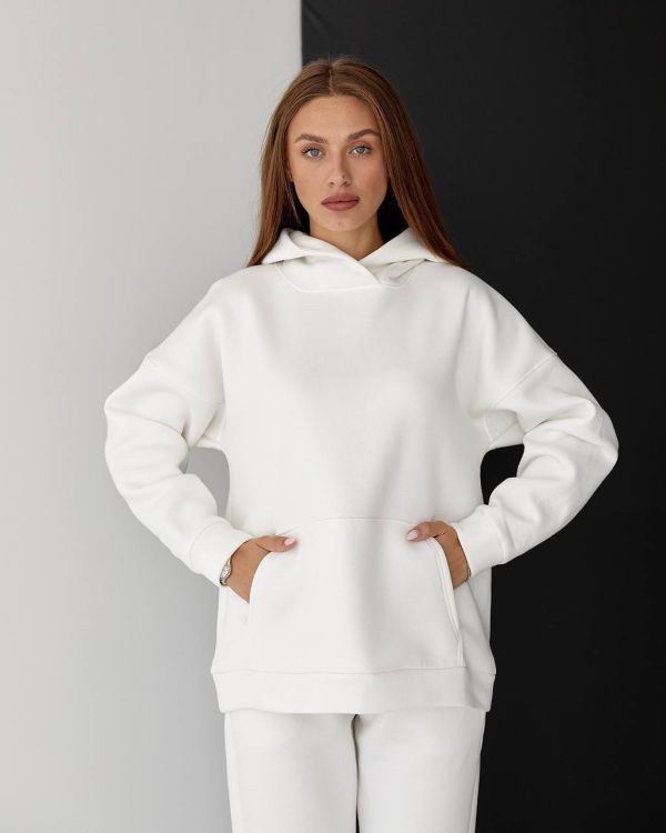 Жіночий теплий спортивний костюм  063-21 білий