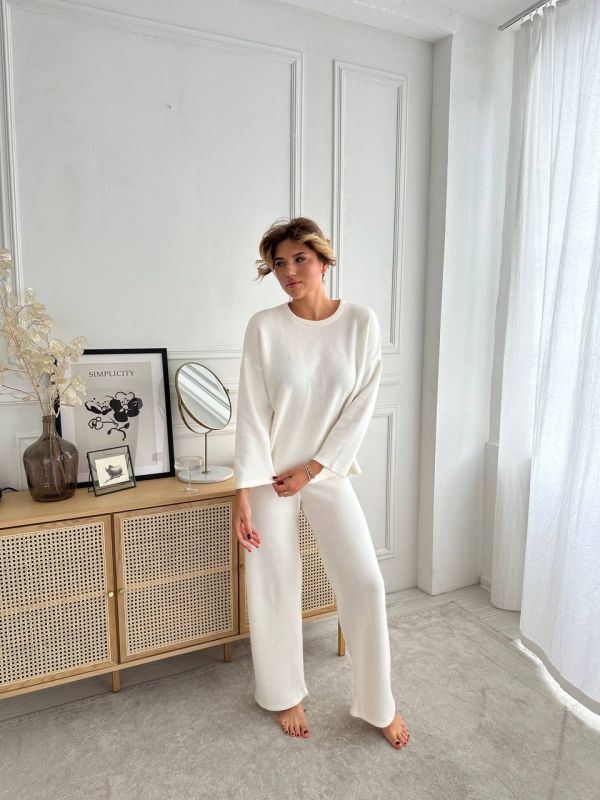 Жіноча піжама ангорова 01-11 біла