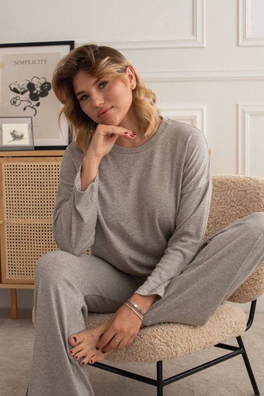 Жіноча піжама ангорова 01-11 сіра