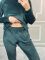 Спортивний велюровий жіночий костюм з карманами 010-21 смарагд
