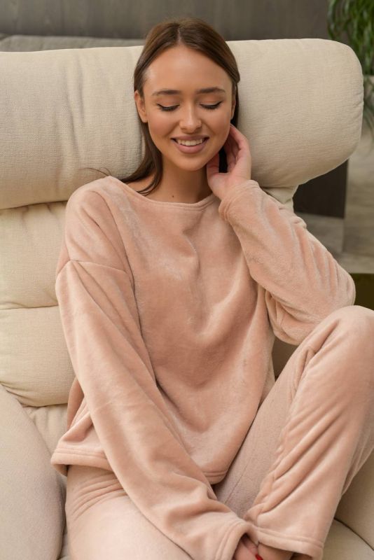 Махрова жіноча піжама 01-12 персик