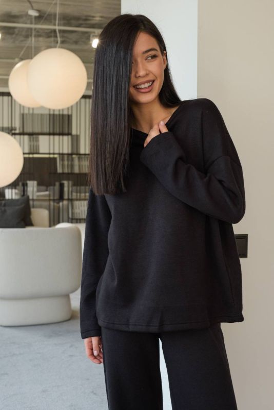 Жіноча піжама ангорова 01-11 чорна