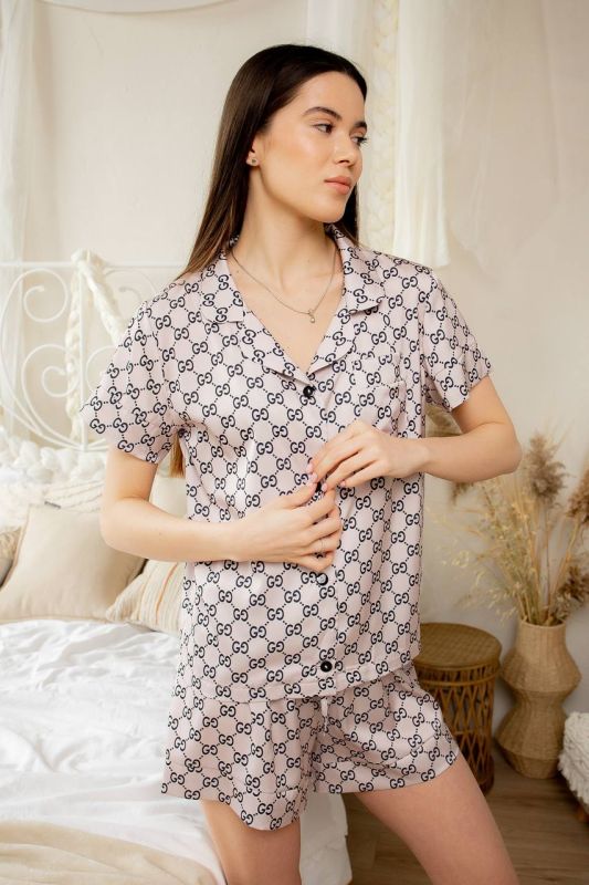 Піжама в смужку жіноча 052-211 пудра