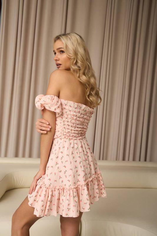 Жіноча муслінова сукня 121-23 персик