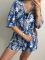 Літній жіночий костюм 221-24 синій в білі квіти
