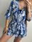 Літній жіночий костюм 221-24 синій в білі квіти