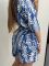Літній жіночий костюм 221-24 синій в білі квіти