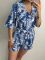 Літній жіночий костюм 221-24 синій в білі квіти