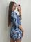 Літній жіночий костюм 221-24 синій в білі квіти