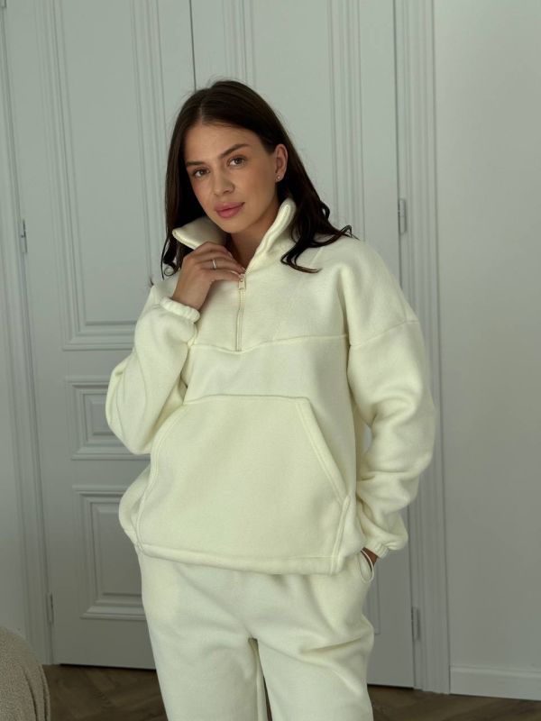 Флісовий жіночий спортивний костюм TEDDY 151-231 молочний