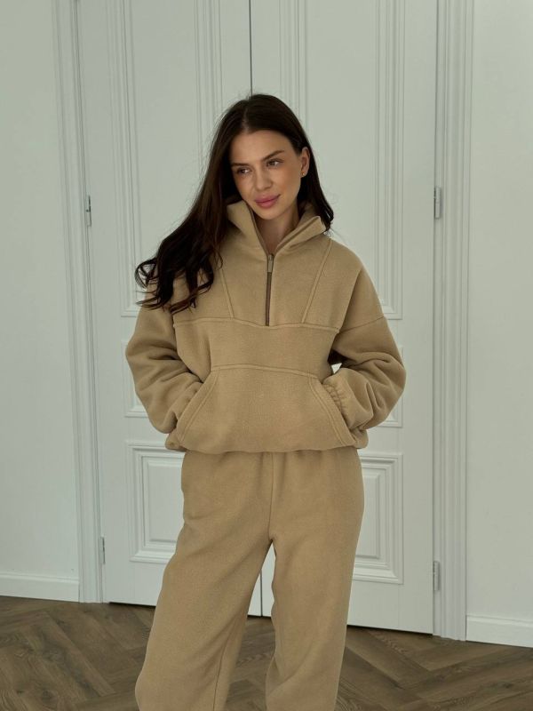 Флісовий жіночий спортивний костюм TEDDY 151-231 беж