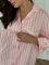 Сатинова сорочка в смугастий принт 058-21 рожева смужка
