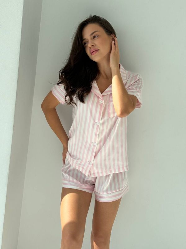 Піжама рожева в смужку 052-21