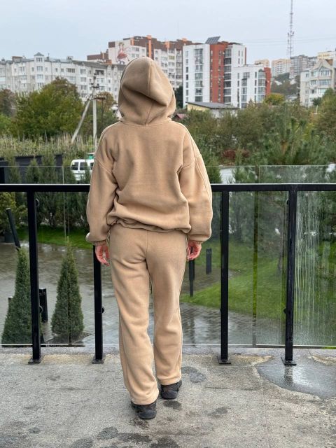Теплий костюм TEDDY на замку з капюшоном 238-251 беж