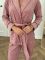 Жіночий домашній костюм велюровий (штани і кофта під пояс) 065-21 рожевий чк