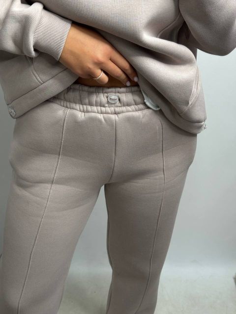 Теплий жіночий костюм на флісі 146-23 капучіно