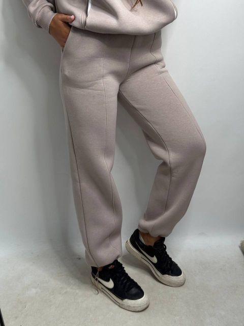 Теплий жіночий костюм на флісі 146-23 капучіно