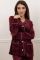 Велюрова піжама на ґудзиках жіноча 098-22-4 бургунді