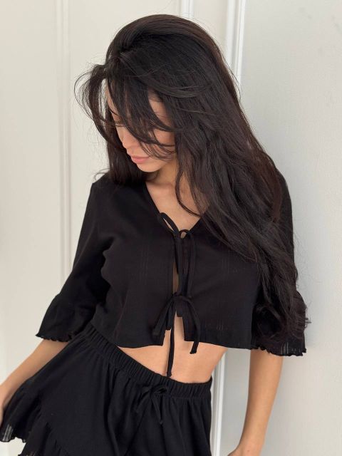 Жіноча трикотажна піжама-двійка 234-24 чорна