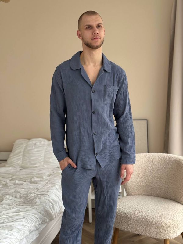 Муслінова чоловіча піжама 249-25 джинс