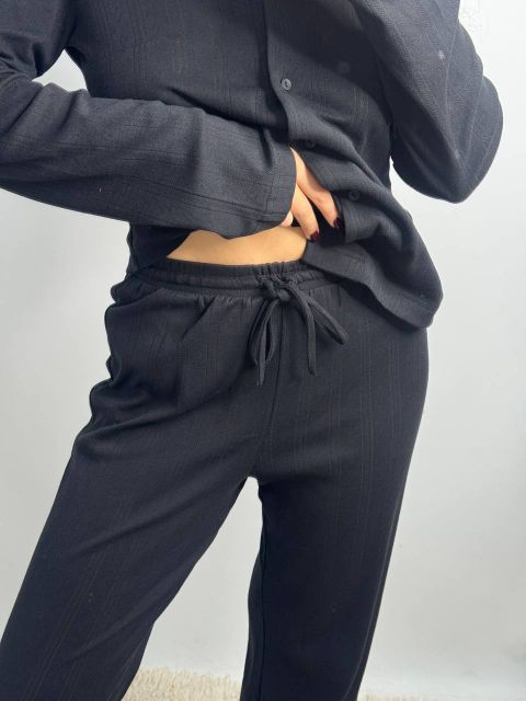 Трикотажна піжама (штани та кофтинка) 277-25 чорна