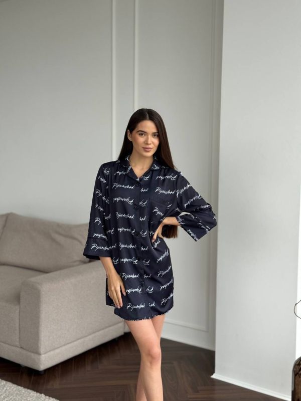 Жіноча сатинова рубашка для дому 058-212 pijamlook