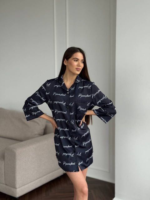 Жіноча сатинова рубашка для дому 058-212 pijamlook
