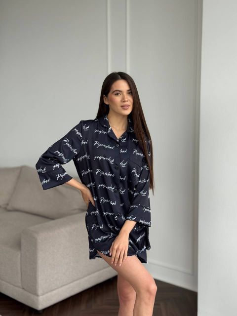 Жіноча сатинова рубашка для дому 058-212 pijamlook
