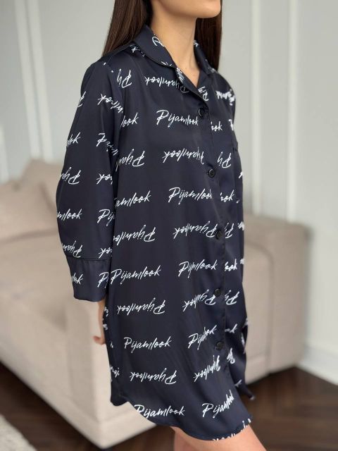 Жіноча сатинова рубашка для дому 058-212 pijamlook