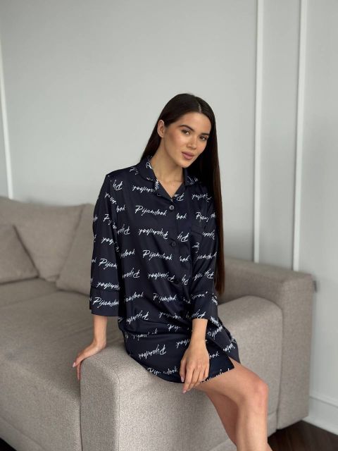 Жіноча сатинова рубашка для дому 058-212 pijamlook