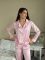 Піжама жіноча (сорочка та штани) сатинова 142-235 рожева смужка
