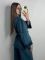 Женский велюровый костюм (двойка) для дома на запах 278-25 изумруд