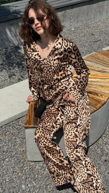 Шовковий домашній комплект(рубашка та штани) 250-251 лео