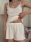 Жіноча трикотажна піжама (майка та шорти) 273-25 молочна
